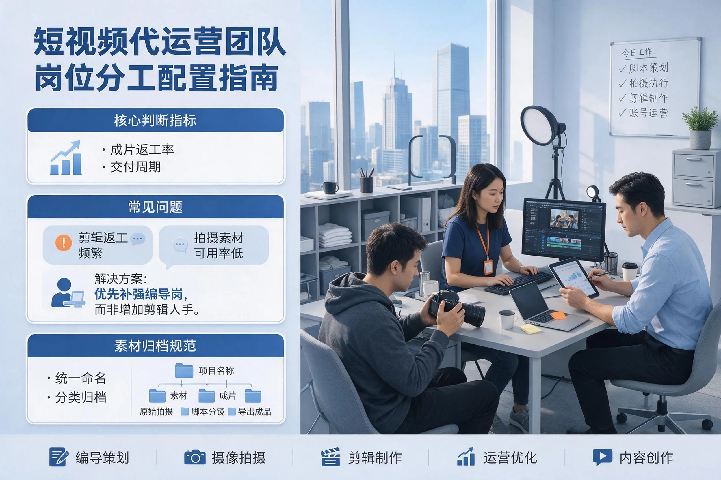 短视频代运营团队如何配置？临沧企业岗位分工科普说明