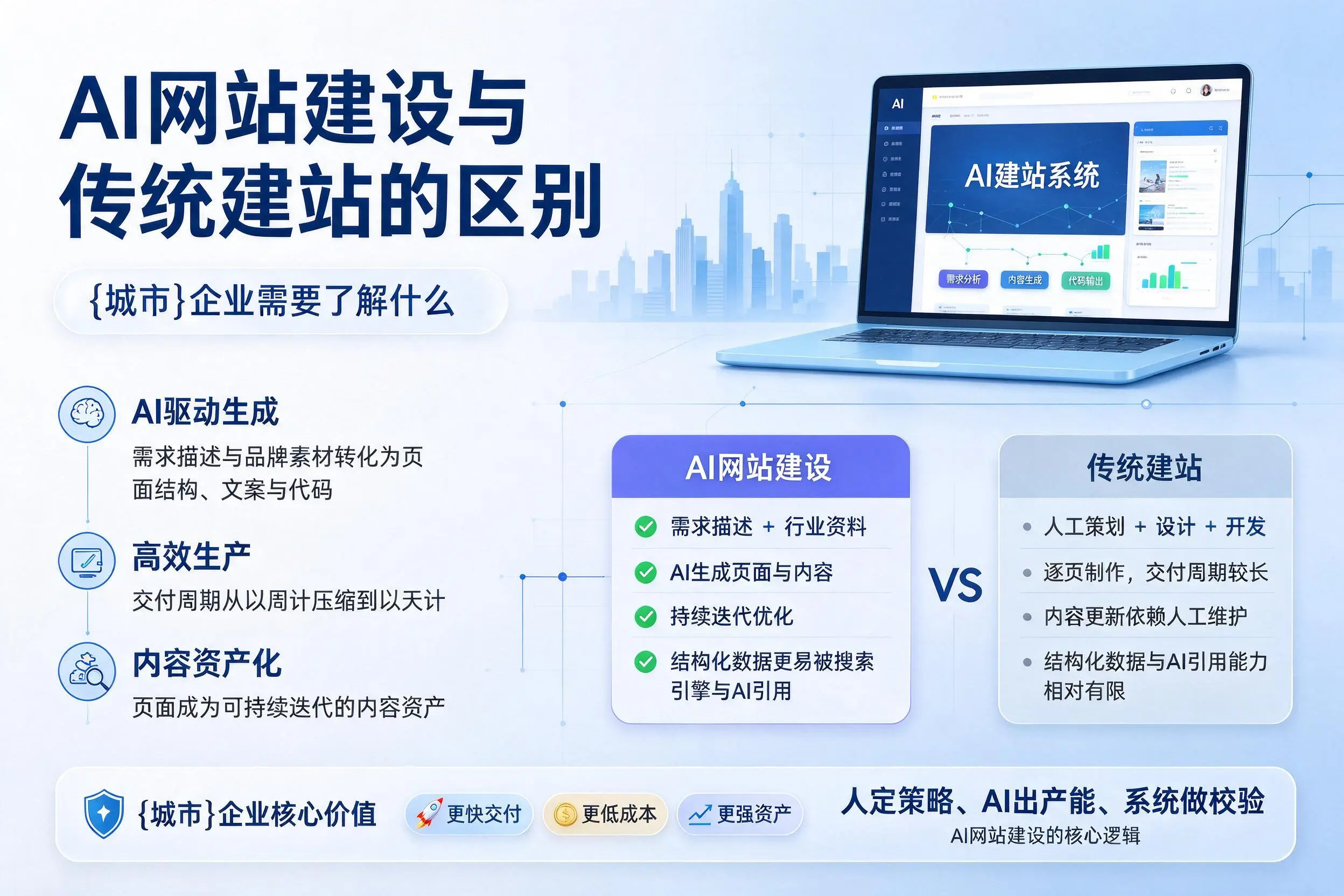 AI网站建设与传统建站的区别，临沧企业需要了解什么