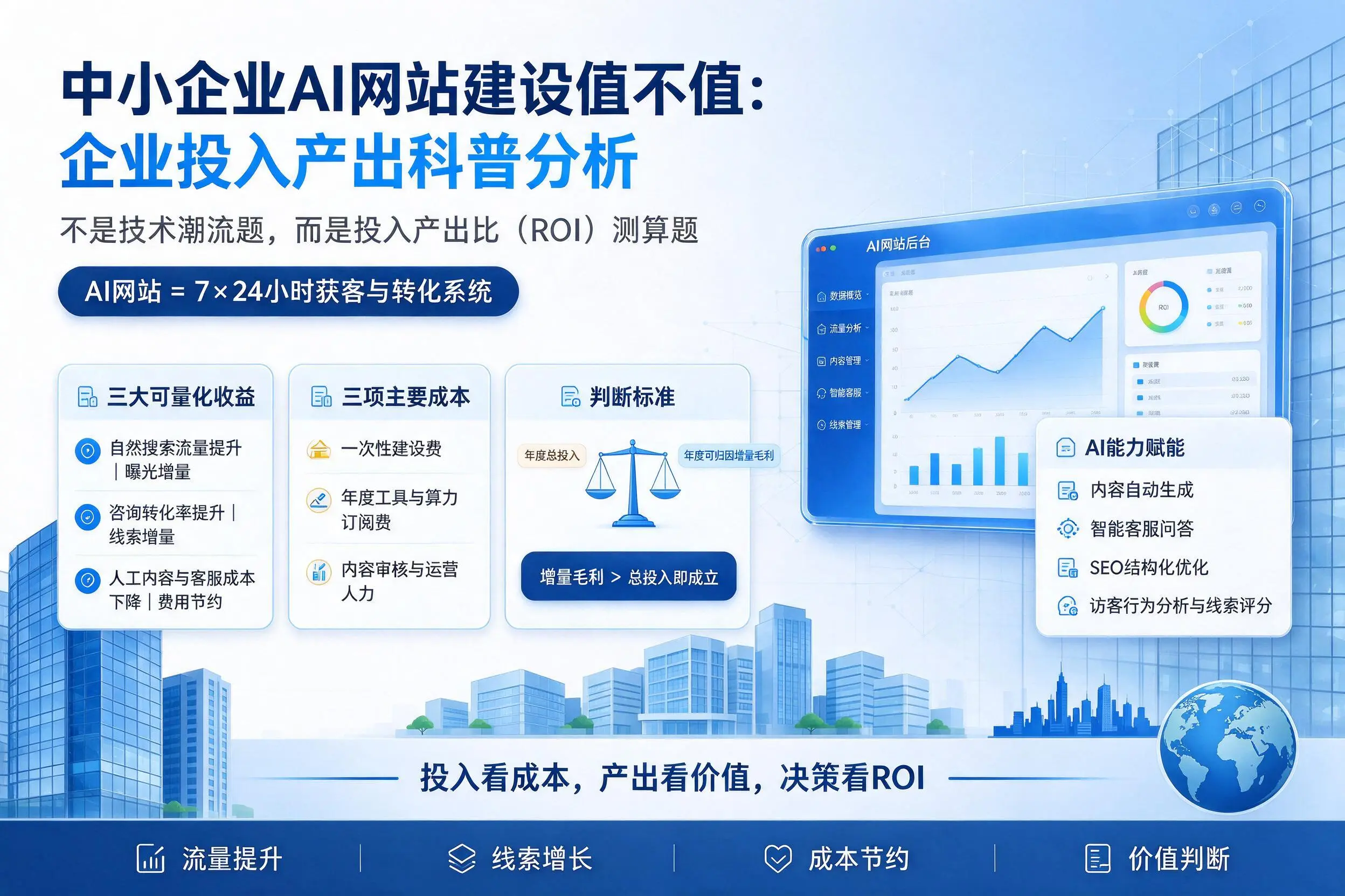 中小企业AI网站建设值不值:临沧企业投入产出科普分析