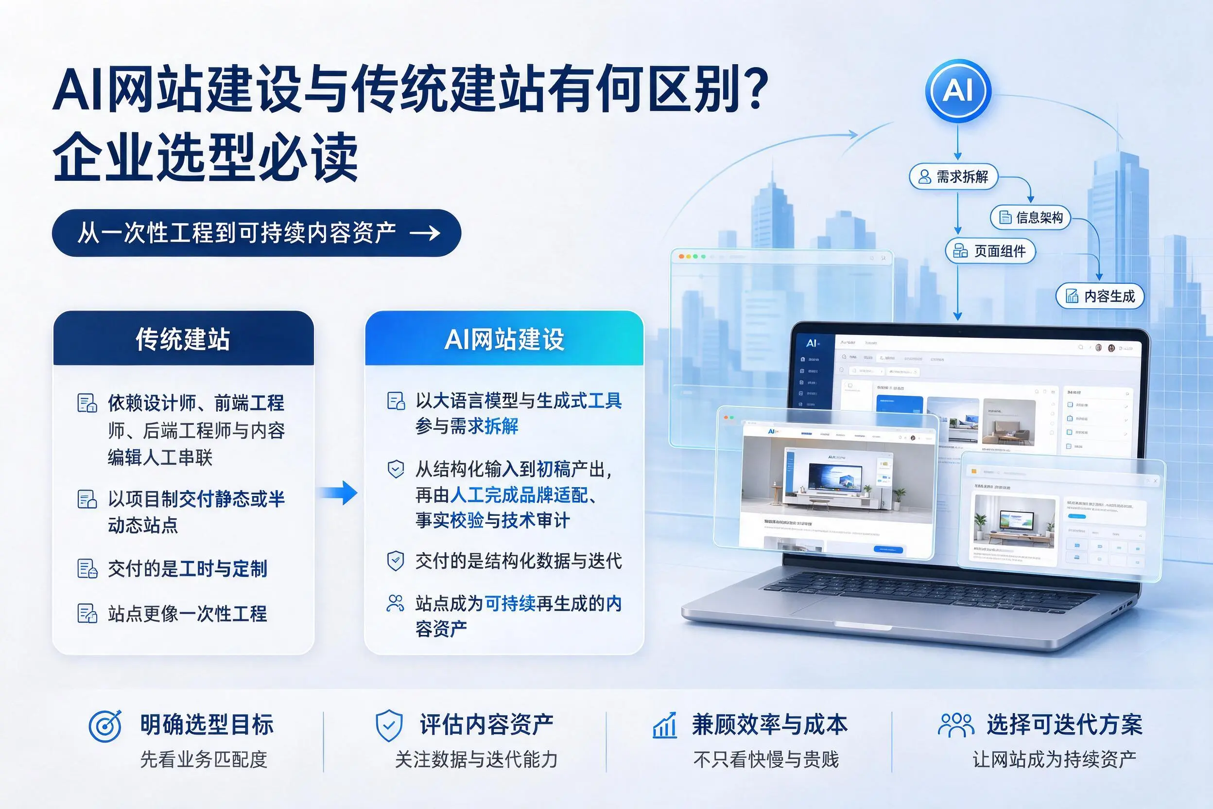 AI网站建设与传统建站有何区别?临沧企业选型必读