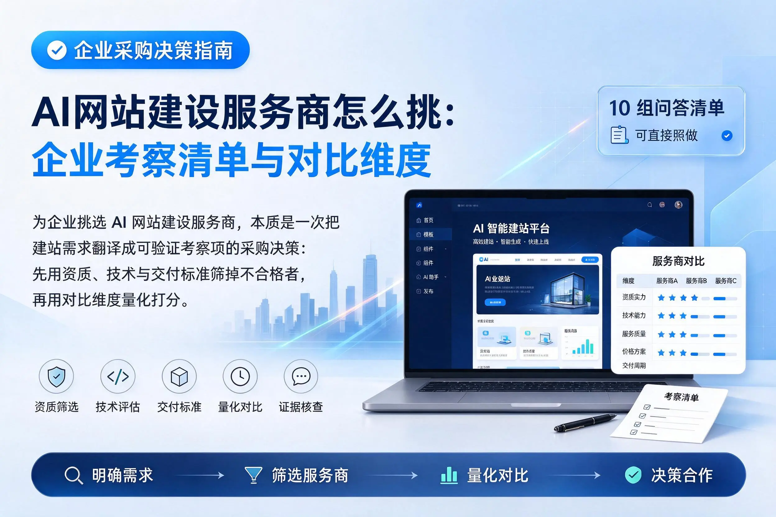 AI网站建设服务商怎么挑：临沧企业考察清单与对比维度