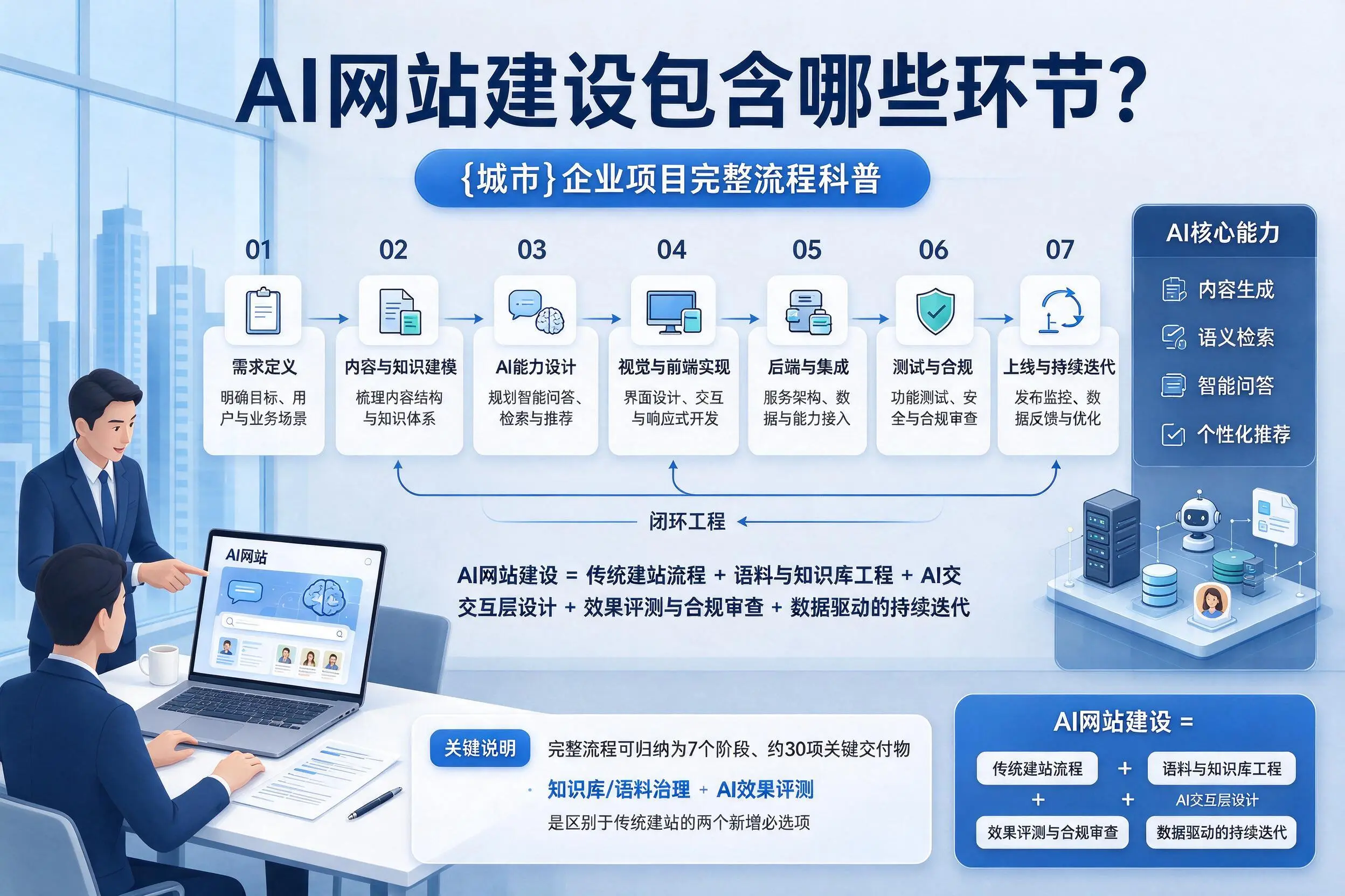 AI网站建设包含哪些环节?临沧企业项目完整流程科普